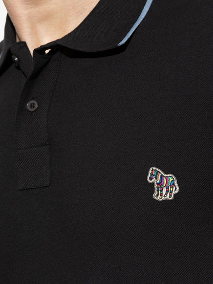 Zebra badge cotton polo shirt