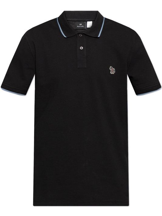 Zebra badge cotton polo shirt
