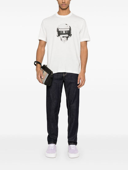 Tape skull cotton t-shirt