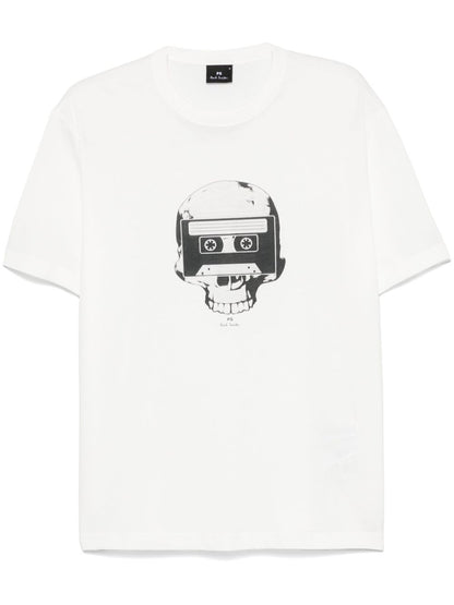 Tape skull cotton t-shirt