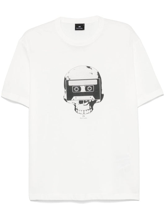 Tape skull cotton t-shirt