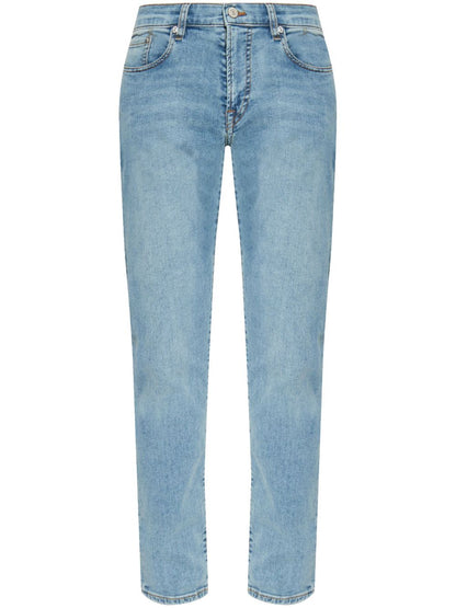 Tapered denim cotton jeans