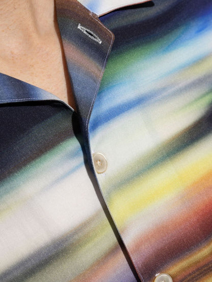 Printed cotton blend shirt