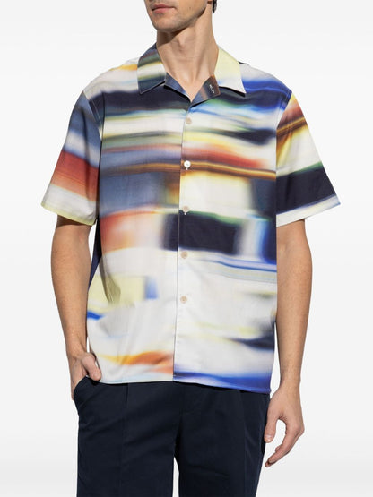 Printed cotton blend shirt