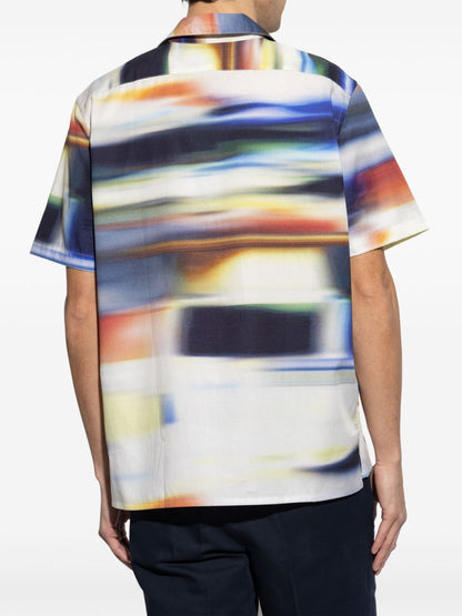 Printed cotton blend shirt