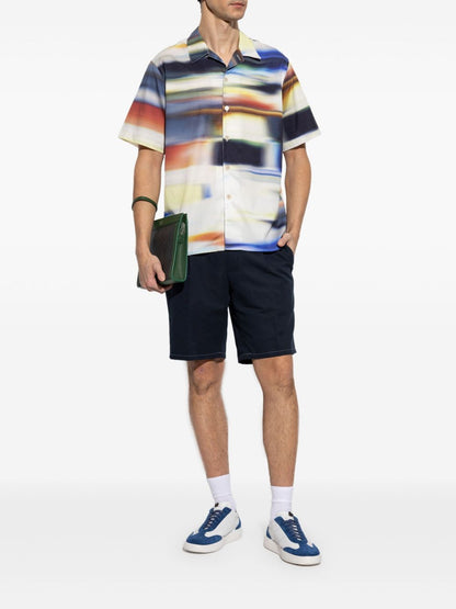 Printed cotton blend shirt