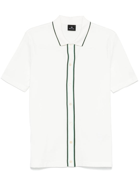 Button front cotton polo shirt