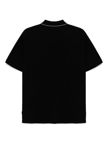 Button front cotton polo shirt