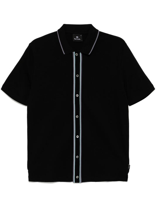 Button front cotton polo shirt