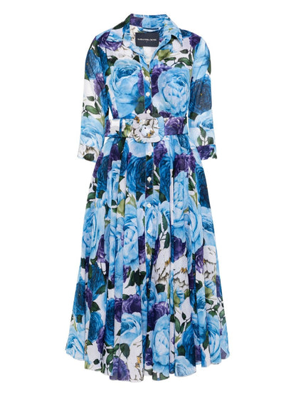 Aster printed cotton shirtdress