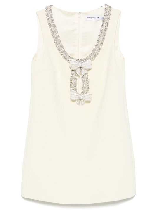Crepe bow mini dress