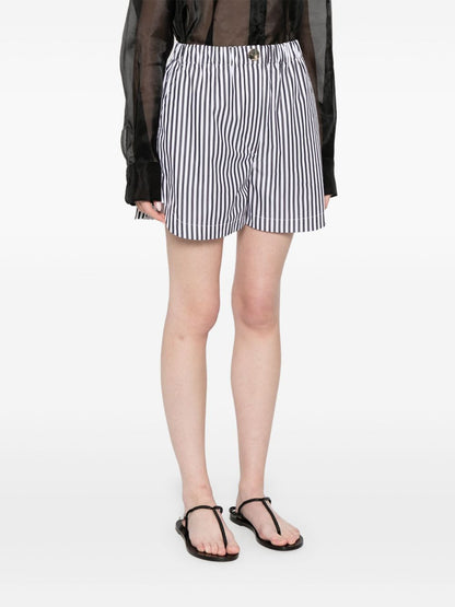Striped cotton shorts