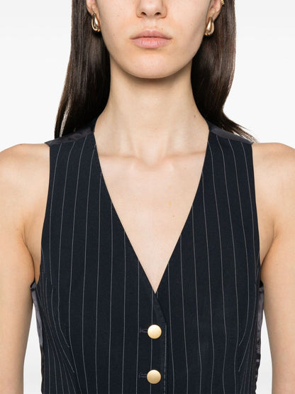 Striped v-necked vest