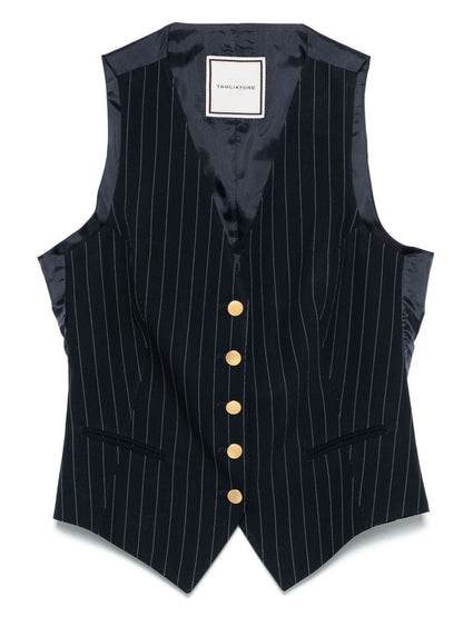 Striped v-necked vest