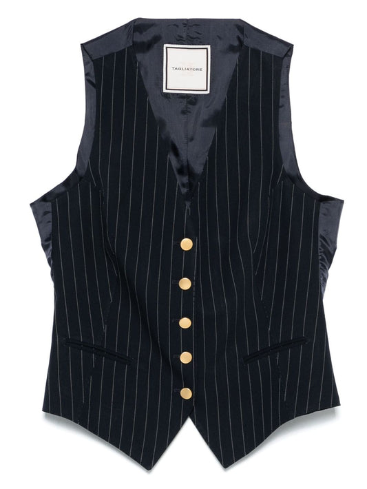 Striped v-necked vest
