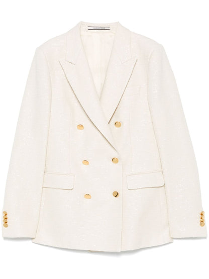 Cotton blend double-breasted jacket