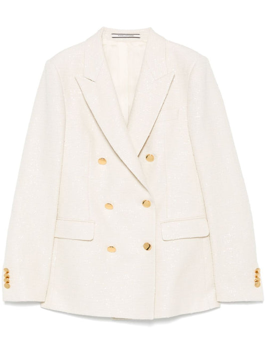 Cotton blend double-breasted jacket