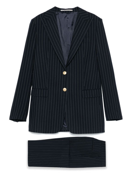Striped single-breasted suit