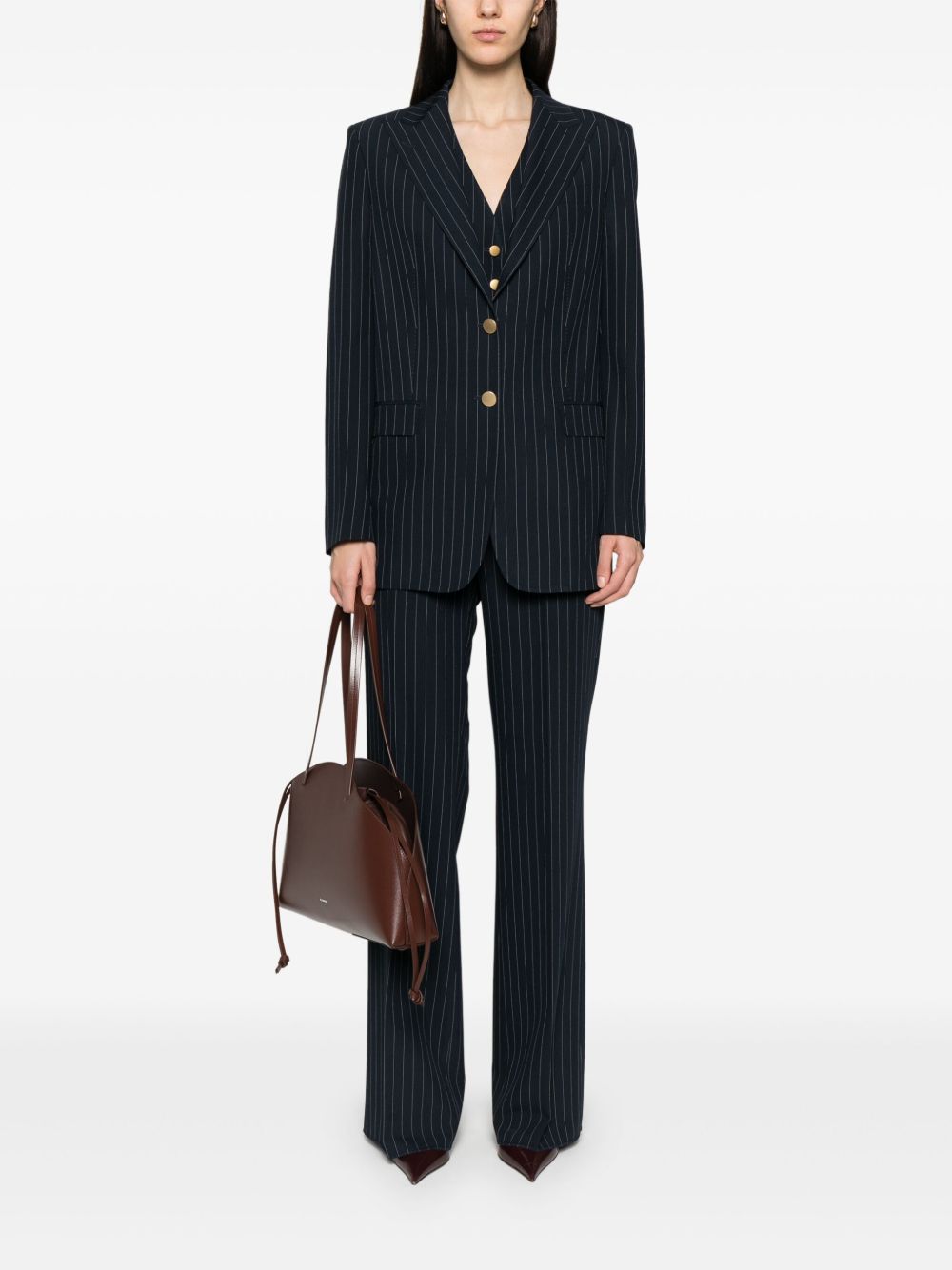 Striped single-breasted suit
