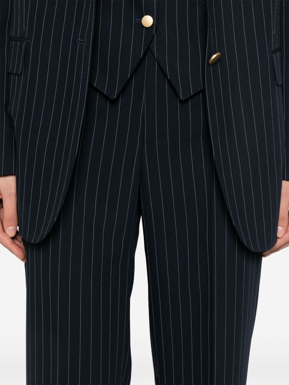 Striped single-breasted suit