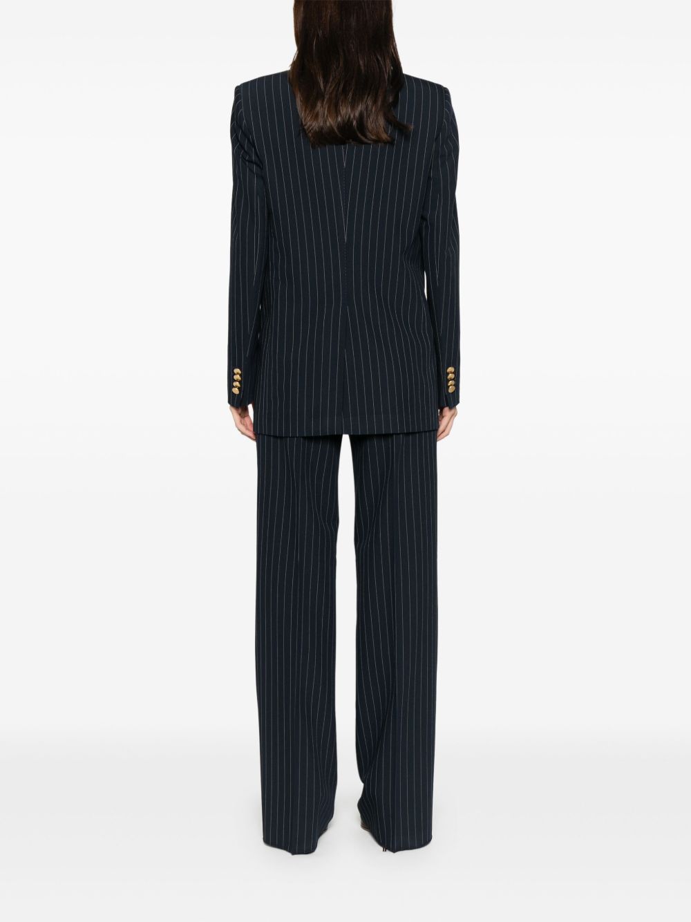 Striped single-breasted suit