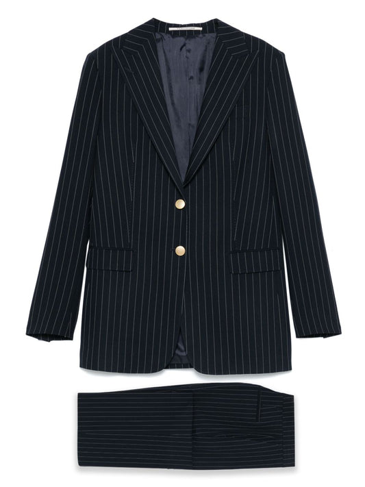 Striped single-breasted suit