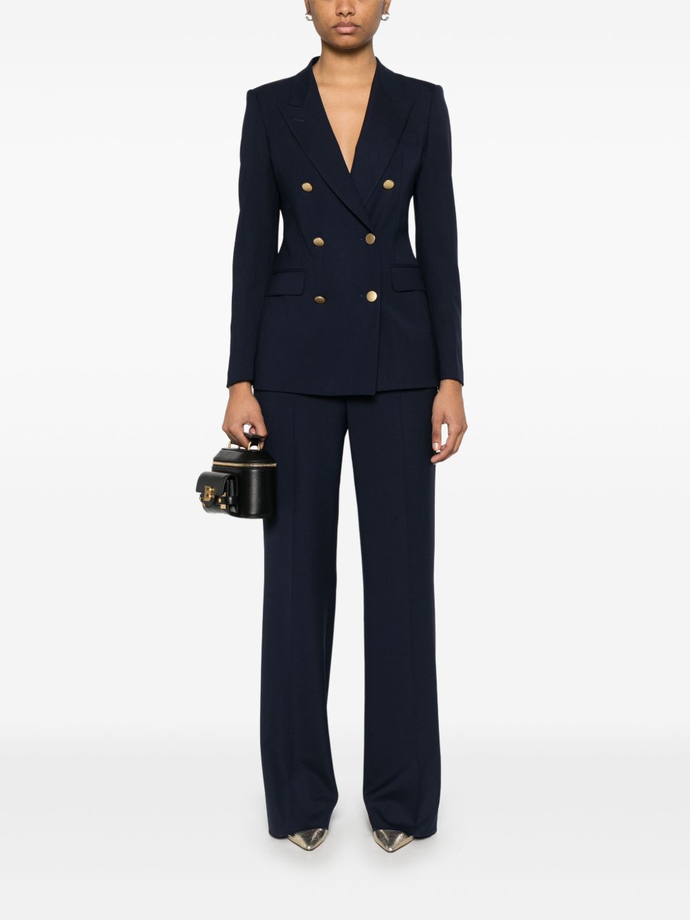 Wool blend double-breasted suit