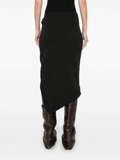 Asymmetric midi skirt