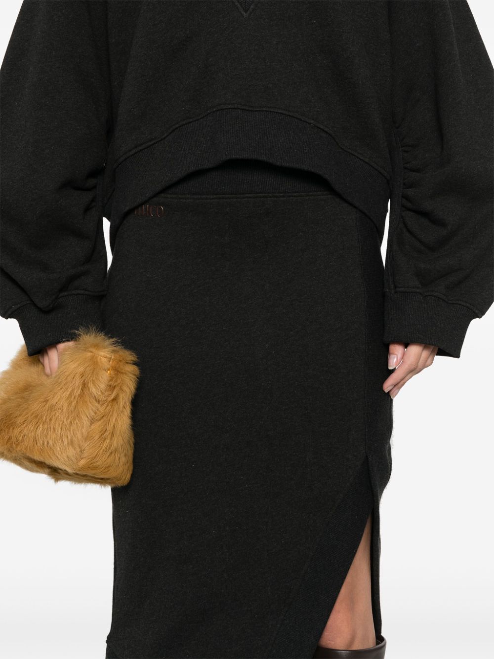 Asymmetric midi skirt
