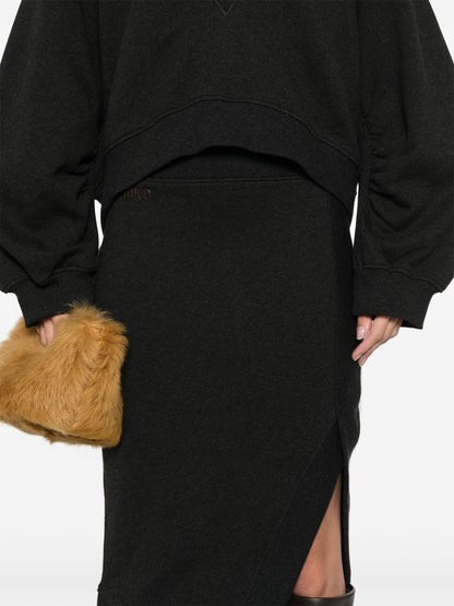 Asymmetric midi skirt