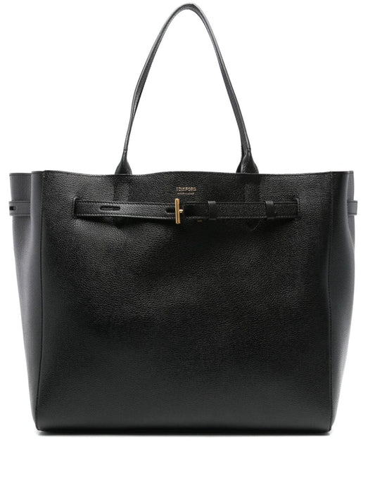 Large leather audrey shopping bag