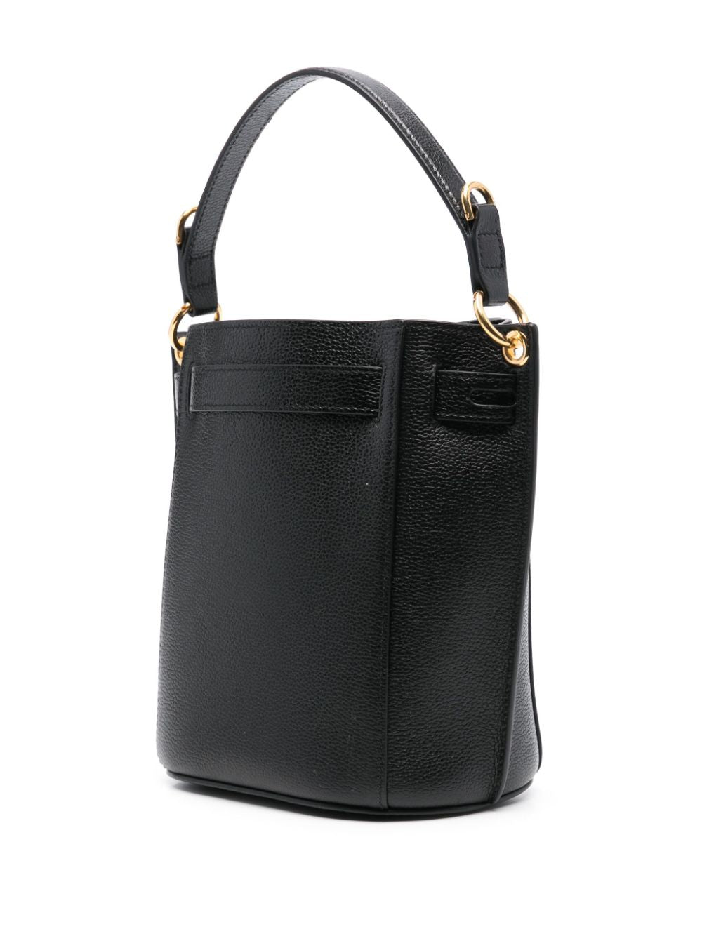 Mini leather bucket bag