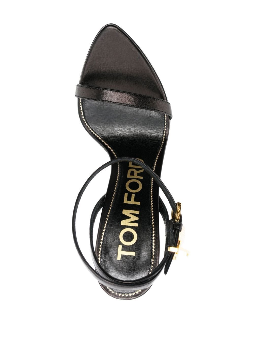 Padlock leather sandals