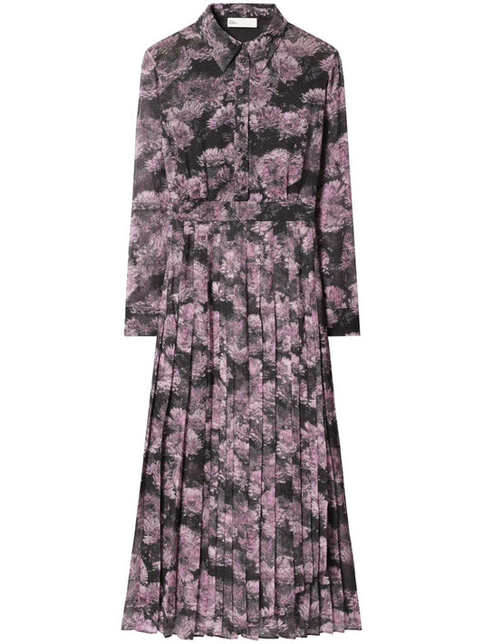 Printed silk maxi dress