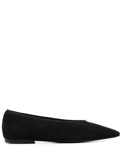 Suede leather ballets