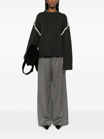 Embroidered wool jumper