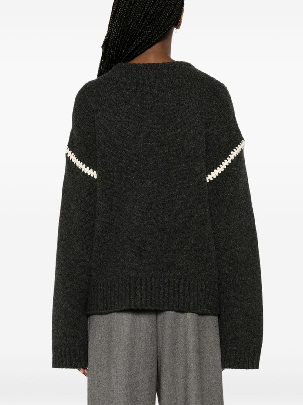 Embroidered wool jumper