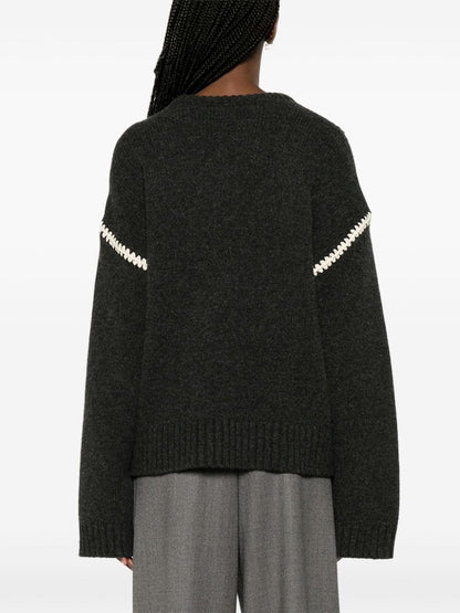 Embroidered wool jumper