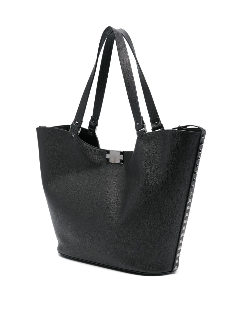 Rockstud leather tote