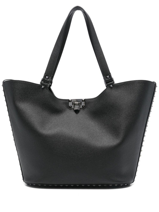 Rockstud leather tote