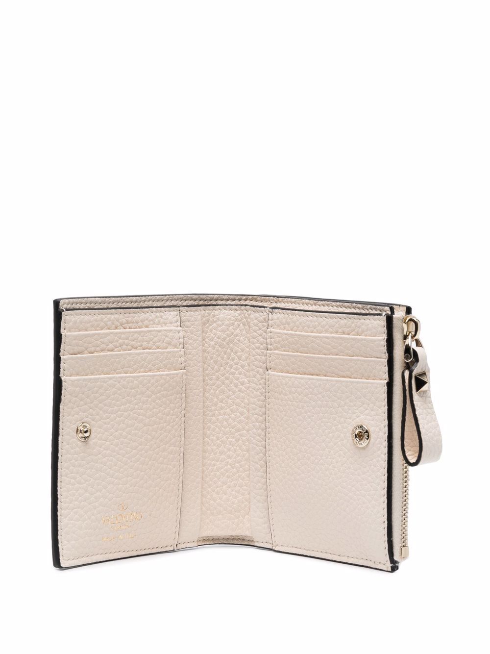 Rockstud leather french wallet