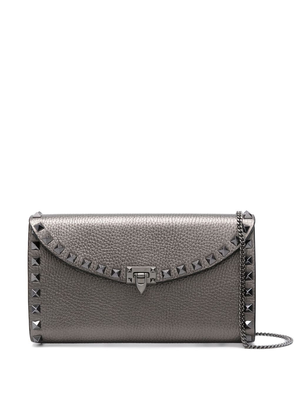 Leather rockstud mini bag with strap