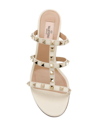 Rockstud leather mules