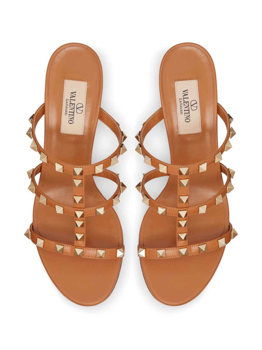 Rockstud leather mules