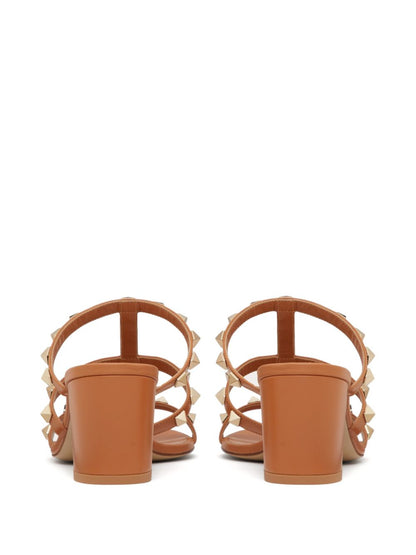 Rockstud leather mules
