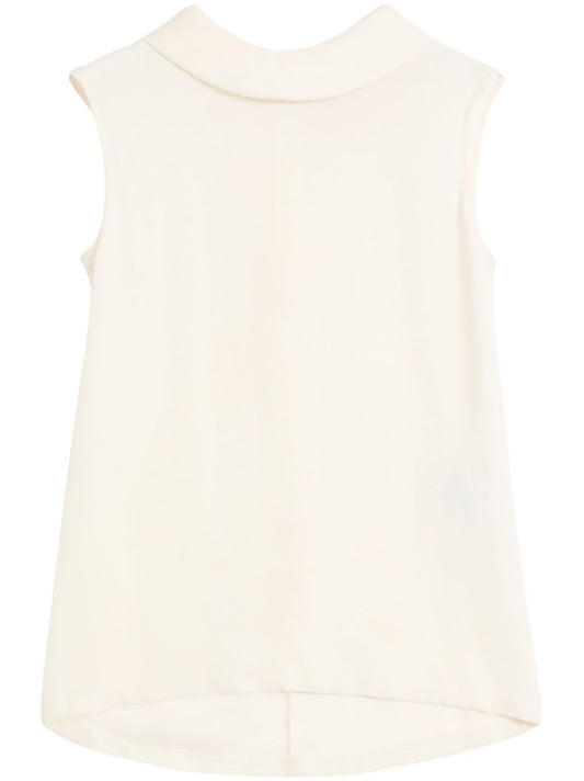 Silk high-neck top