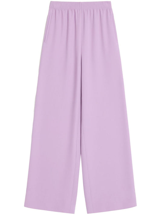 Silk wide-leg trousers