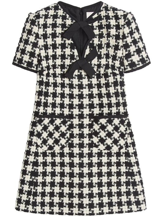 Damier light tweed short dress