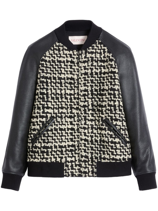 Chez valentino tweed bomber jacket