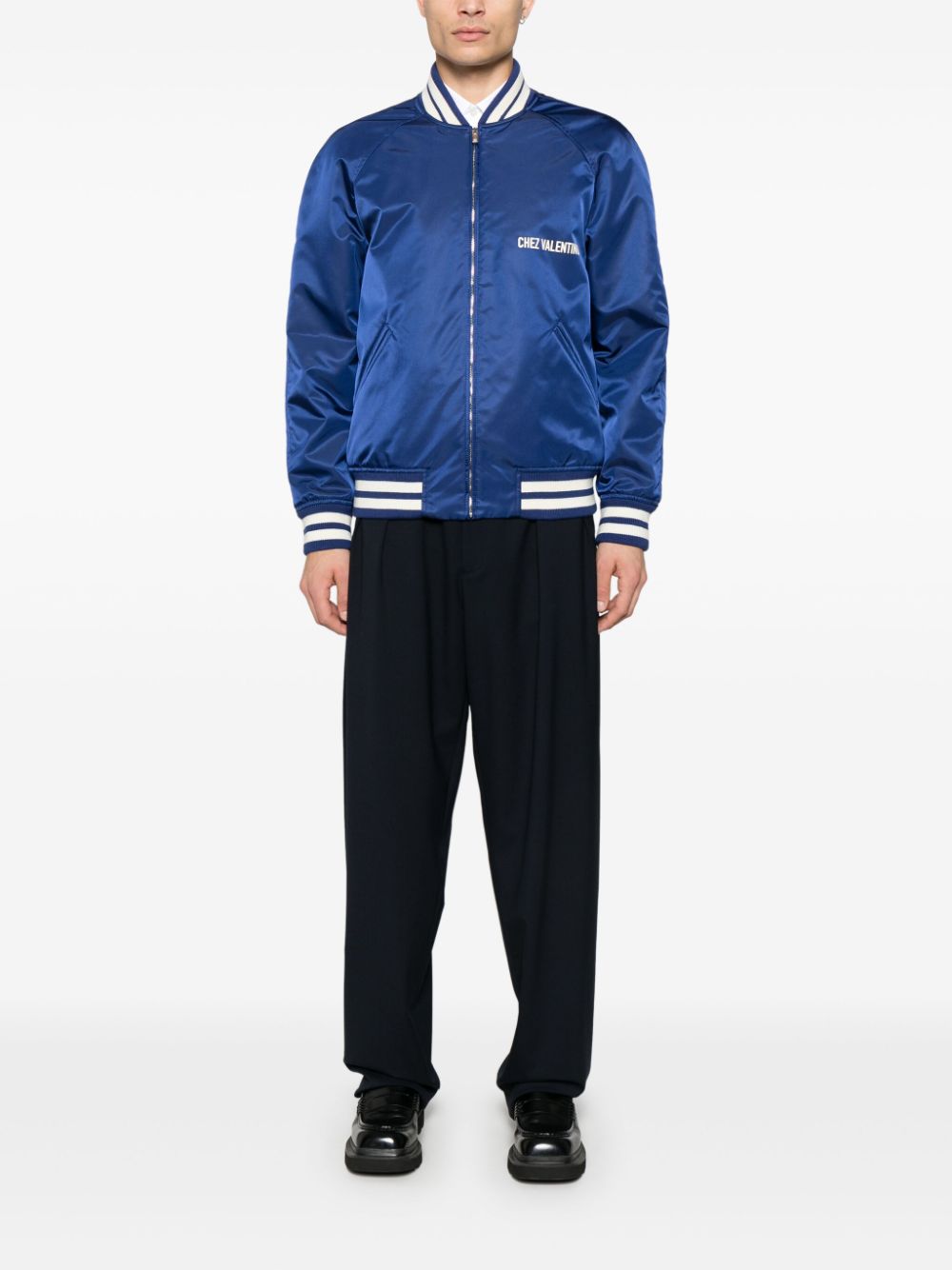 Logo nylon bomber jacket